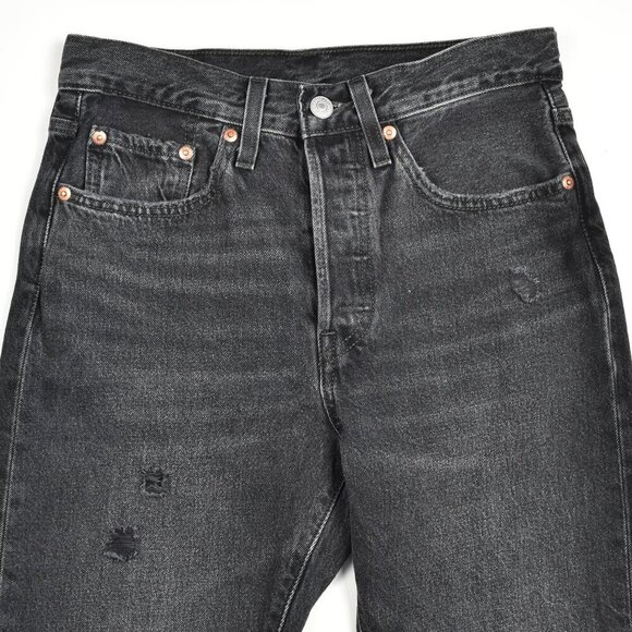 Levi's 501 Skinny Distressed Jeans Black Stick - 26 - Picture 3 of 11